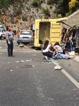 Mugla Marmaris'te Tur Otobüsü Kaza Görüntüleri