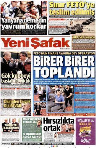 17 Ağustos 2016 Gazete Manşetleri