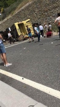 Mugla Marmaris'te Tur Otobüsü Kaza Görüntüleri