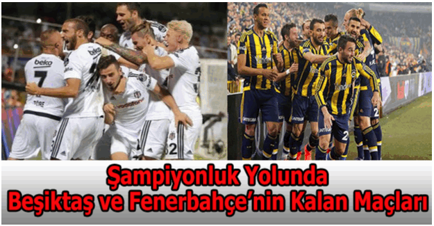 Son 4 Hafta kala Fenerbahçe ve Beşiktaş'ın kalan maçları