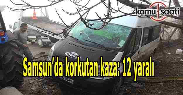 Samsun'da öğrenci servisi şarampole devrildi: 12 yaralı