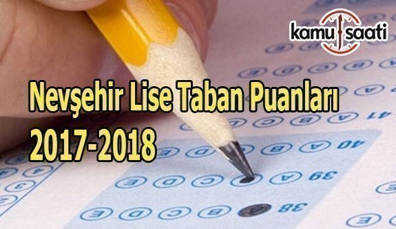 TEOG Nevşehir Lise Taban Puanları 2017-2018