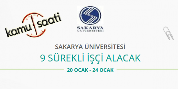 Sakarya Üniversitesi 9 İşçi Personel Alımı