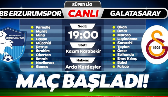 BB Erzurumspor-Galatasaray - CANLI SKOR
