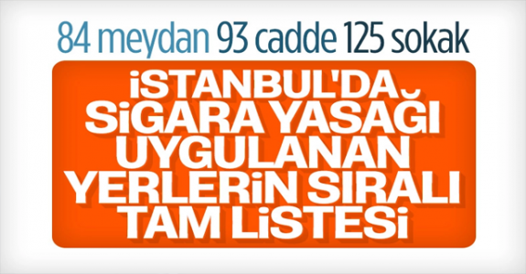 İstanbul'da sigara yasağı getirilen sokakların listesi yayınlandı