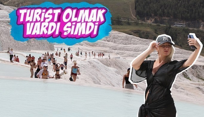 'Beyaz Cennet' Pamukkale turistlere kaldı