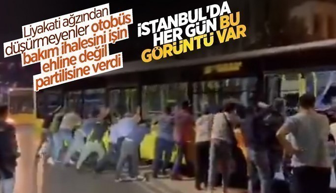 İstanbul Salacak'ta bir İETT otobüsü daha yolda kaldı