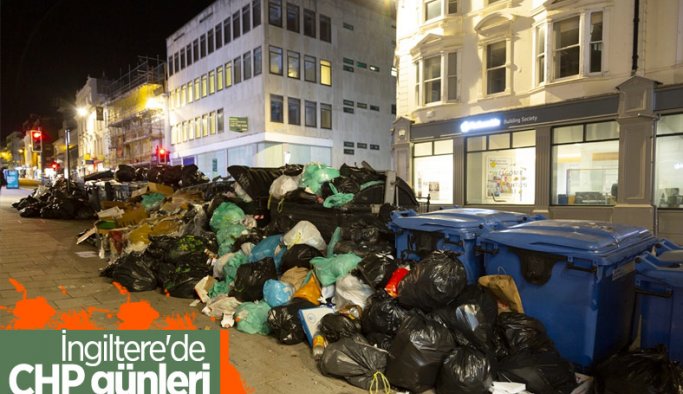 İngiltere'de temizlik işçilerinin grevi, çöp yığınlarına yol açtı