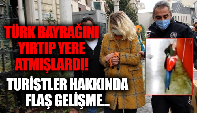 Beyoğlu'nda asılı Türk bayrağını koparmışlardı: İki kişi adliyeye sevk edildi