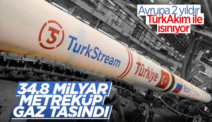 TürkAkım, 2 yılda Türkiye ve Avrupa'ya 34,8 milyar metreküp gaz taşıdı