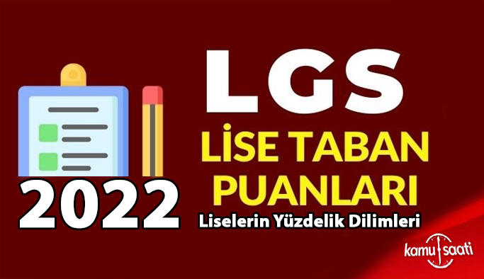 2022 Lise Taban Puanları ve Yüzdelik Dilimleri LGS - MEB