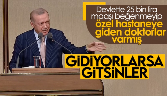 Cumhurbaşkanı Erdoğan'dan özel sektöre geçen doktorlara: Gidiyorlarsa gitsinler
