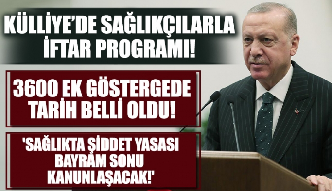 Başkan Erdoğan, 3600 ek gösterge ve sağlıkta şiddet yasası ile ilgili tarih verdi