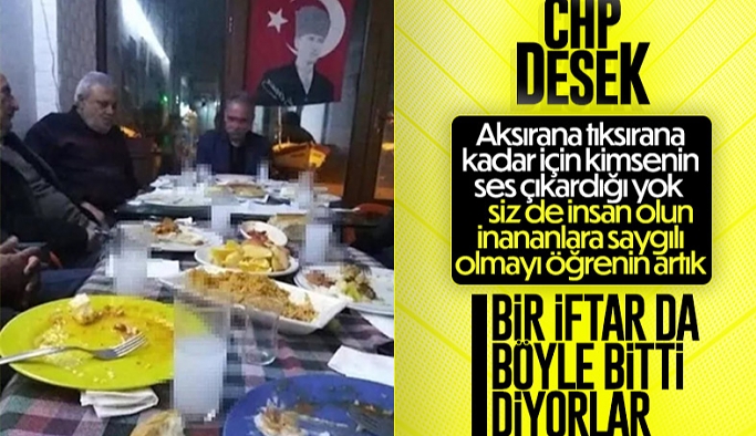 CHP'li başkanın 'rakı sofralı iftar' paylaşımı