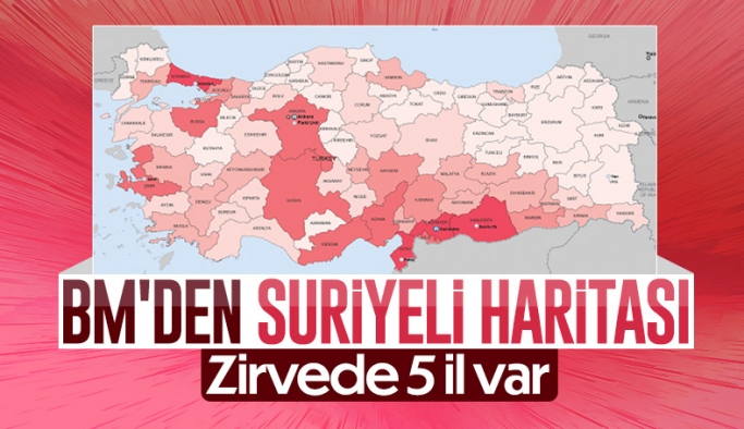 Türkiye'de Suriyelilerin şehirlere göre dağılımı