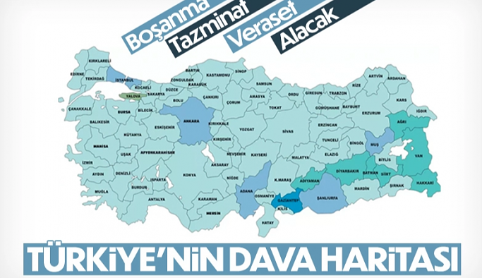 Türkiye'nin Mahkemelerdeki Dava Haritası 2022, En çok Hangi Konuda Hangi Davalar Açıldı?