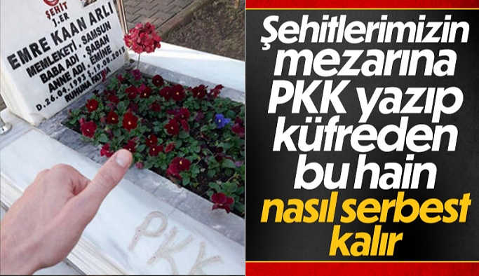 Kocaeli'de şehit mezarlarına 'PKK' yazan sanık tahliye edildi