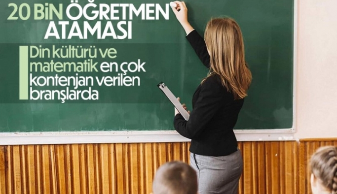 Öğretmen atamasına ilişkin taban puan ve kontenjan listesini yayınlandı