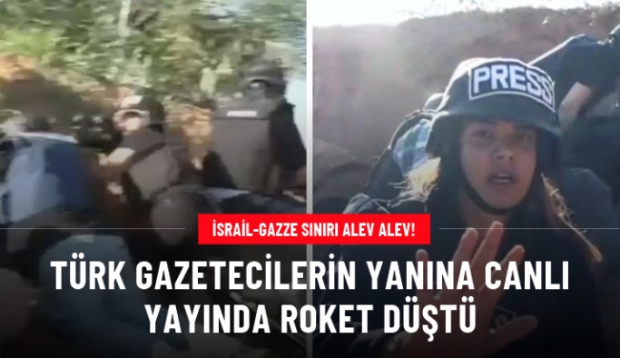 İsrail'deki Türk gazetecilerin yakınına canlı yayında roket düştü