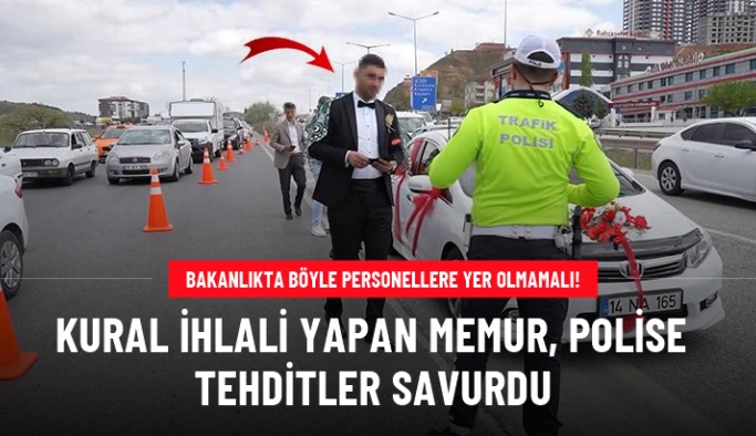 Kırıkkale'de kural ihlali yapan sürücü polisleri tehdit etti: Bakanlık personeliyim
