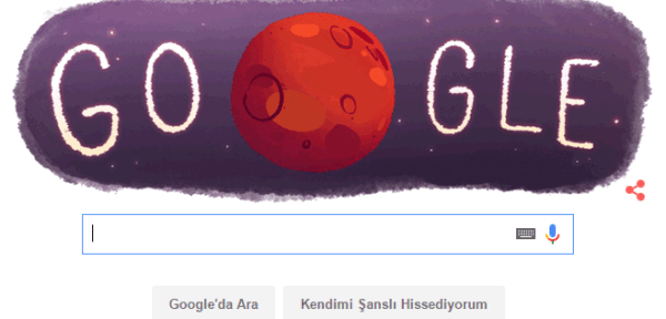 Google'dan Mars'a Doodle