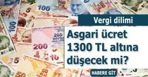 Asgari ücret vergi diliminden dolayı 1300 liranın altına düşmeyecek