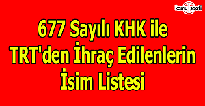 677 sayılı KHK ile TRT'den ihraç edilenlerin isim listesi (Tam Liste)
