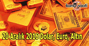 20 Aralık 2016 Dolar, Euro ve Altın fiyatları