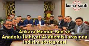 Ankara Memur-Sen ve Anadolu İlahiyat Akademisi arasında indirim sözleşmesi