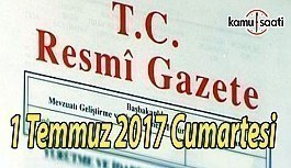 TC Resmi Gazete - 1 Temmuz 2017 Cumartesi