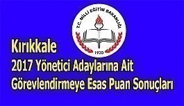 Kırıkkale 2017 Yönetici Adaylarına Ait Görevlendirmeye Esas Puan Sonuçları