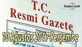 TC Resmi Gazete - 10 Ağustos 2017 Perşembe