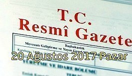 TC Resmi Gazete - 20 Ağustos 2017 Pazar