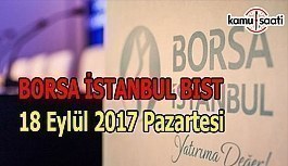 Borsa İstanbul BİST - 18 Eylül 2017 Pazartesi