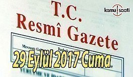 TC Resmi Gazete - 29 Eylül 2017 Cuma