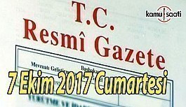 TC Resmi Gazete - 7 Ekim 2017 Cumartesi