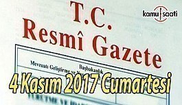 TC Resmi Gazete - 4 Kasım 2017 Cumartesi