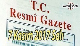 TC Resmi Gazete - 7 Kasım 2017 Salı