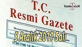 TC Resmi Gazete - 5 Aralık 2017 Salı
