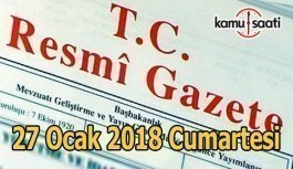 TC Resmi Gazete - 27 Ocak 2018 Cumartesi