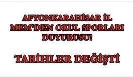 Afyonkarahisar İl MEM'den Okul Sporları Duyurusu! Öne alındı