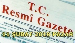 TC Resmi Gazete - 11 Şubat 2018 Pazar