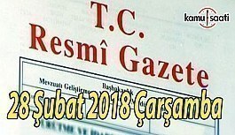 TC Resmi Gazete - 28 Şubat 2018 Çarşamba