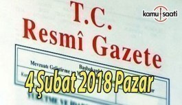 TC Resmi Gazete - 4 Şubat 2018 Pazar