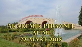 Adıyaman Üniversitesi akademik personel alım ilanı - 22 Mart 2018