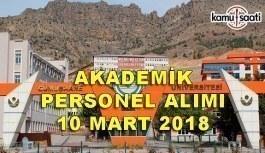 Gümüşhane Üniversitesi Akademik Personel Alım ilanı - 10 Mart 2018
