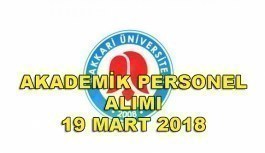 Hakkari Üniversitesi akademik personel alacak - 19 Mart 2018