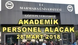 Marmara Üniversitesi 12 Akademik Personel Alacak - 28 Mart 2018