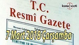 TC Resmi Gazete - 7 Mart 2018 Çarşamba