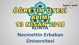 Necmettin Erbakan Üniversitesi 210 Sözleşmeli Personel Alımı - 13 Nisan 2018